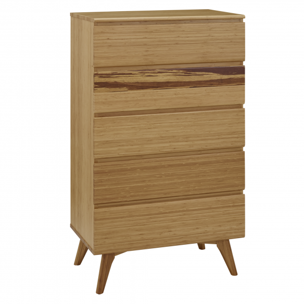 Greenington Azara High Chest in Caramel Colour, Front Angle