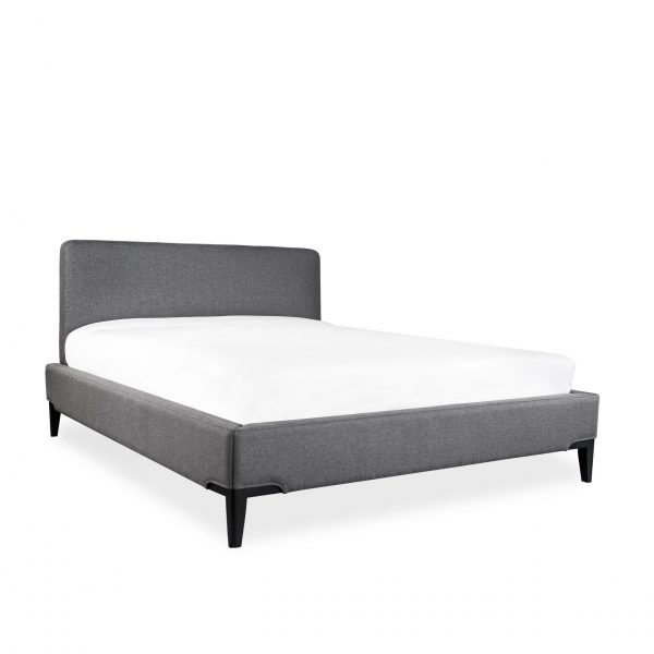 Alice Bed in Grey Fabric, Angle