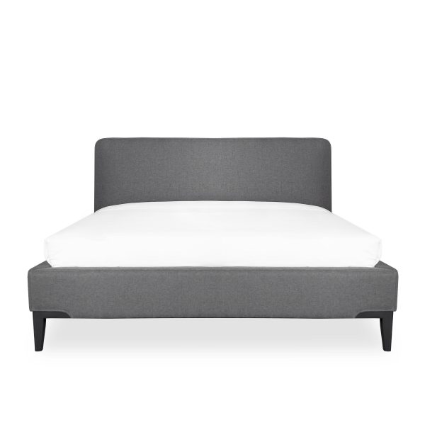Alice Bed in Grey Fabric, Front