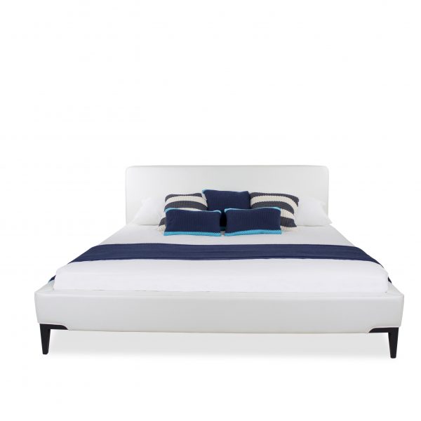 Alice Bed in White Vinyl, Front