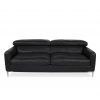 Malmo Sofa Black Leather, Straight