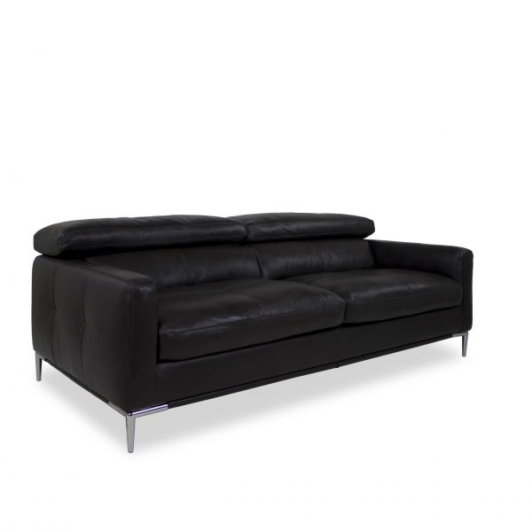 Malmo Sofa Black Leather, Angle