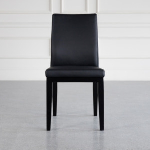 lena leather dining chair black mb front lena leather dining chair black mb front