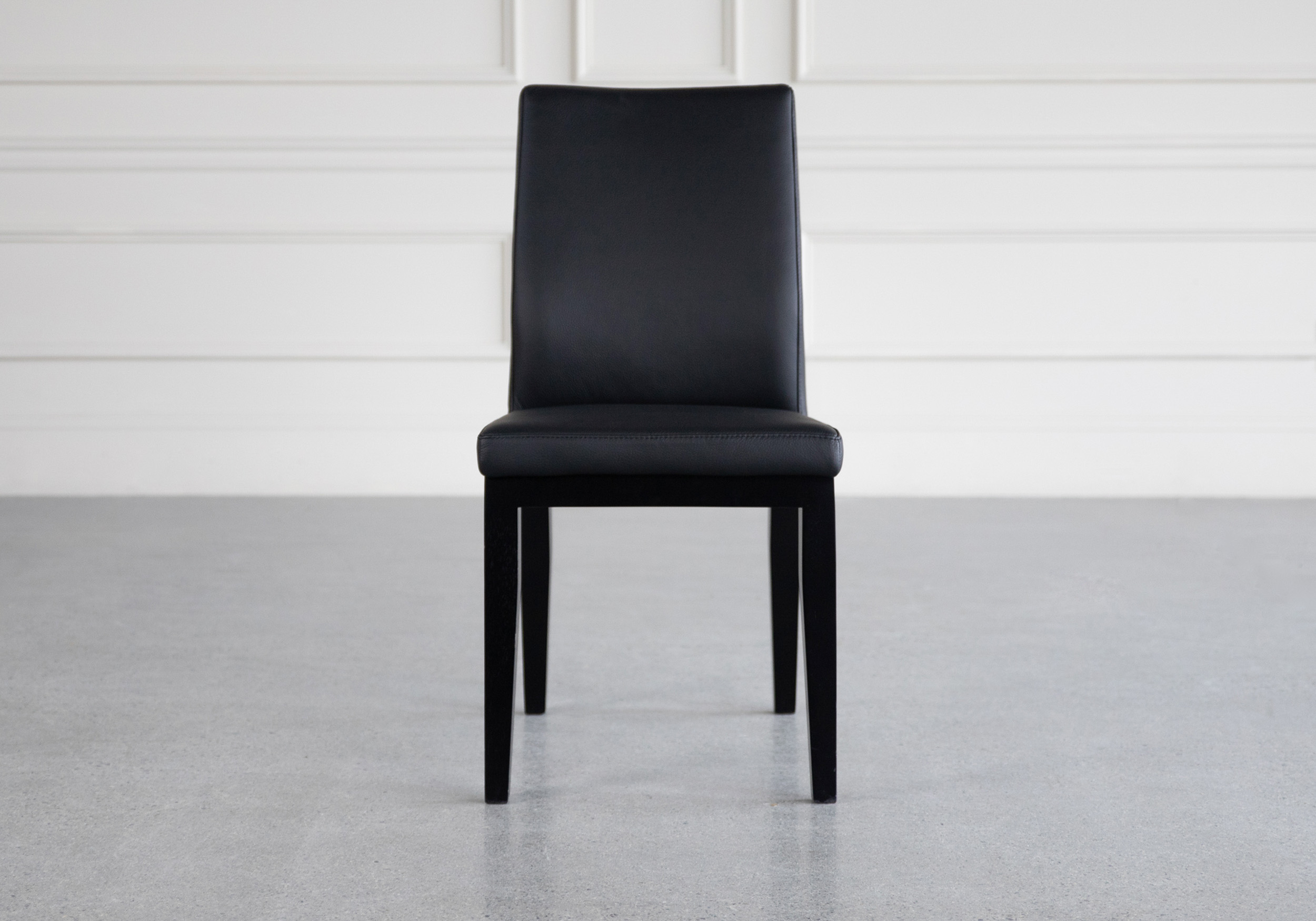 lena leather dining chair black mb front