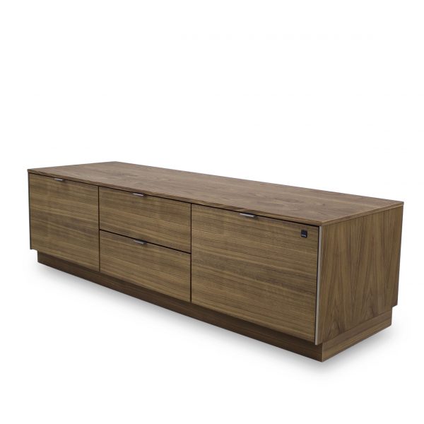Skovby SM931 TV Unit in Oiled Walnut, Front Angle