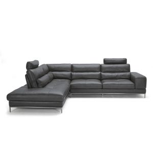 Kihei Sectional in Charcoal M Leather, Sectional Left