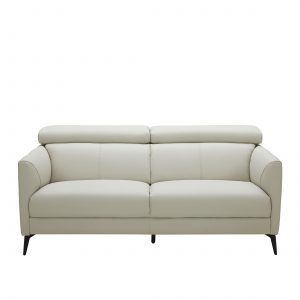 Marki Sofa in Light Grey M Leather, Front