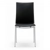 Skovby SM58 Dining Chair in Black Leather, Front