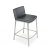 York Counter Stool in Grey Vinyl on Angle