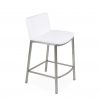 York Counter Stool in White Vinyl on Angle