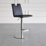 adele black vinyl swivel bar stool featured