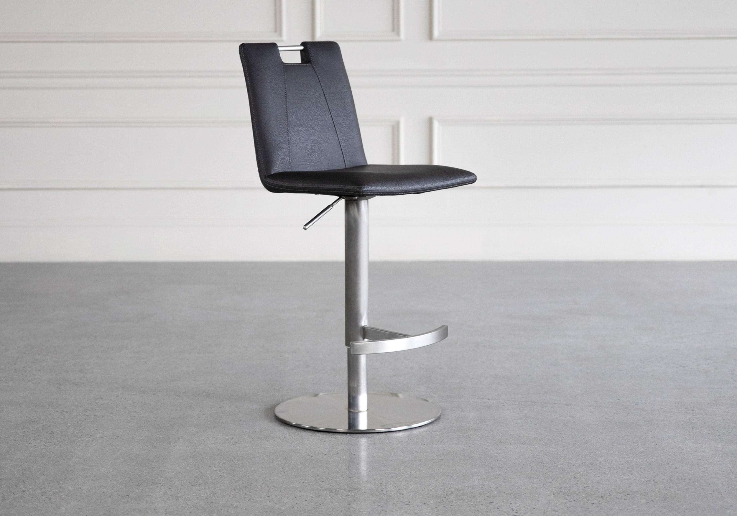 Adele Vinyl Swivel Bar Stool Adjustable Height ScanDesigns Furniture