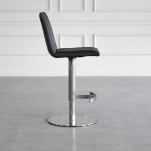 adele black vinyl swivel bar stool side adele black vinyl swivel bar stool side