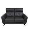 Hans Loveseat Dark Grey Leather, Front