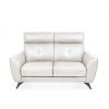 Hans Loveseat Light Grey Leather, Front