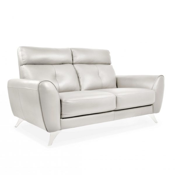 Hans Sofa Light Grey Leather, Angle