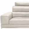 Kihei Sectional in Light Grey M Leather, Close Up