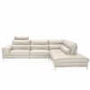 Kihei Sectional in Light Grey M Leather, Sectional Right