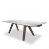 Elliot Dining Table in Walnut, Extended, Angle