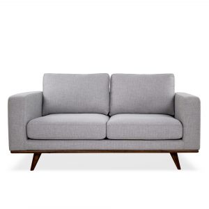 Freeman Loveseat in Platinum Fabric, Straight