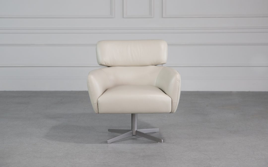 Haley Leather Swivel Accent Chair