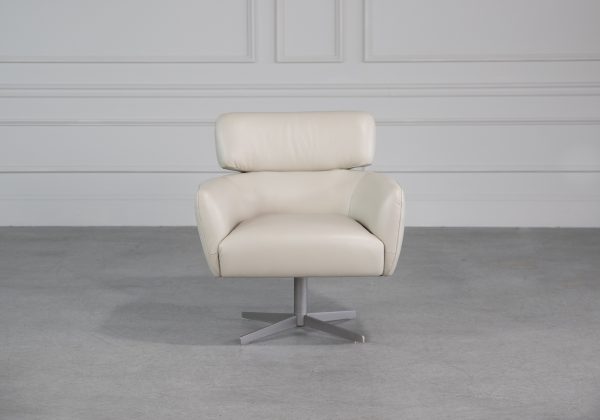 Leather swivel accent shop chair