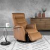 IMG Chelsea RMS Recliner in Nature Leather, Angle, Recliner Out