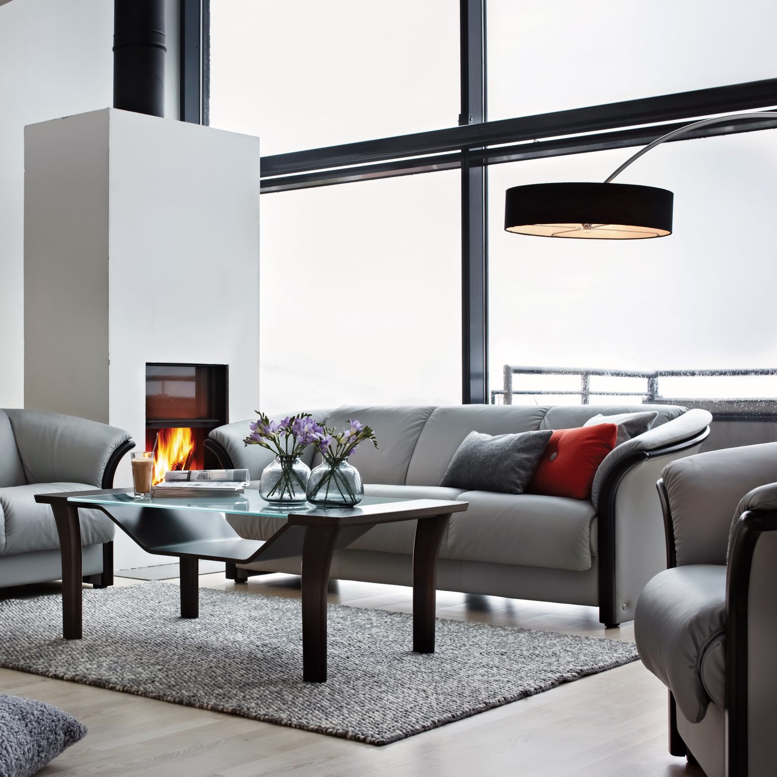 Manhatten Sofa Love silver grey wenge 3