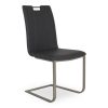 Marta Dining Chair in Black Vinyl, Angle
