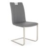 Marta Dining Chair in Grey Vinyl, Angle