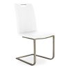 Marta Dining Chair in White Vinyl, Angle