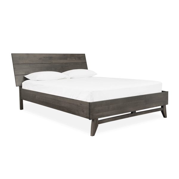 Wood Castle Montano Bed in Slate Stain, Angle with Mattress