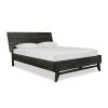 Wood Castle Montano Bed in Obsidian Stain, Angle with Mattress