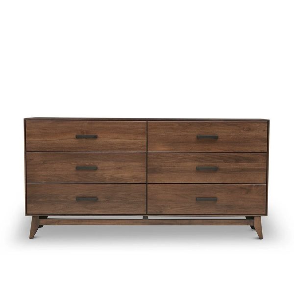 Wood Castle Montano Tall Double Dresser in Walnut Stain