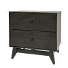 Wood Castle Montano 2 Drawers Night Table in Obsidian Stain