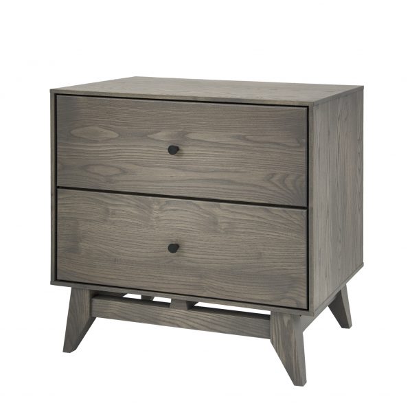 Wood Castle Montano 2 Drawers Night Table in Slate Stain