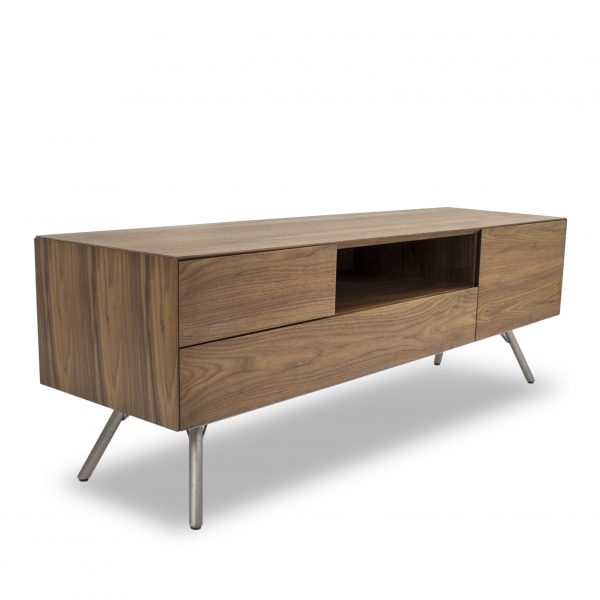 Naia TV Unit in Walnut, Angle