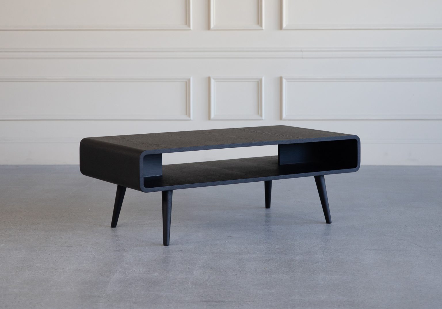 Newport Coffee Table Black Oak Angle