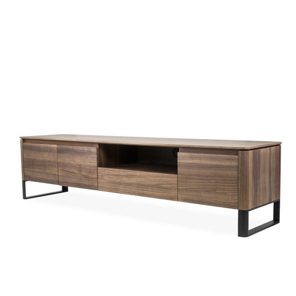Olympia TV Unit in Walnut, Angle