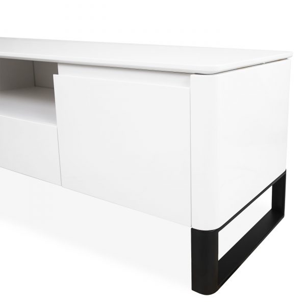 Olympia TV Unit in White Lacquer, Close Up