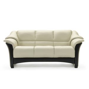 Ekornes® Oslo Loveseat in Paloma Light Grey and Wenge Wood
