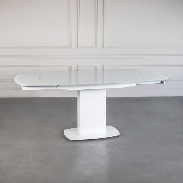 Paul Dining Table, White, Extended