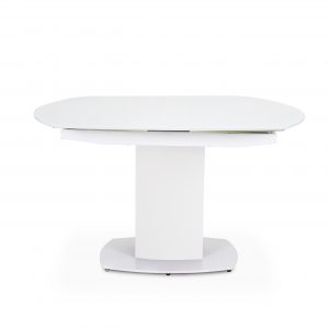 Paul Dining Table in White, Straight, Closed