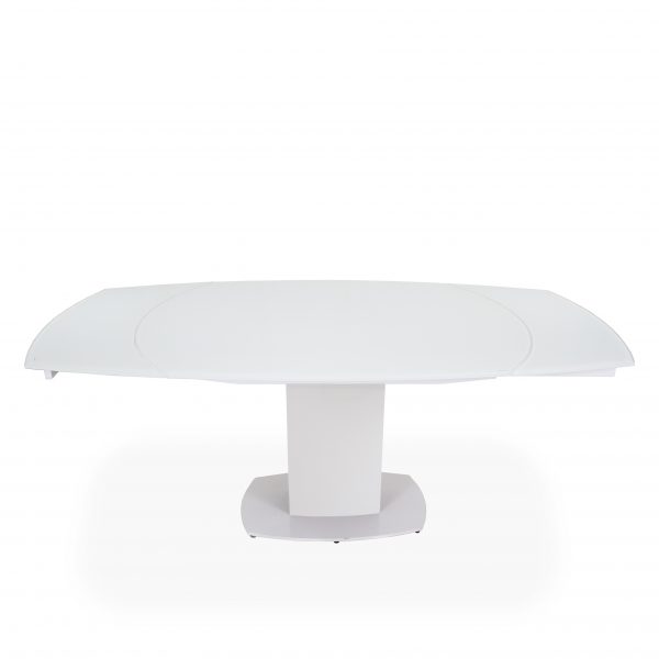 Paul Dining Table in White, Straight, Extended