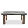 Potrero Dining Table with Grey Ceramic Top and Walnut Legs, Straight