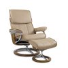 Stressless Admiral Signature in Paloma Sand with Teak Base, Angle