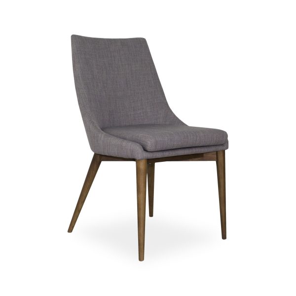 Vista Dining Chair in Light Grey Fabric, Angle