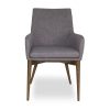 Vista Armchair in Light Grey Fabric, Front