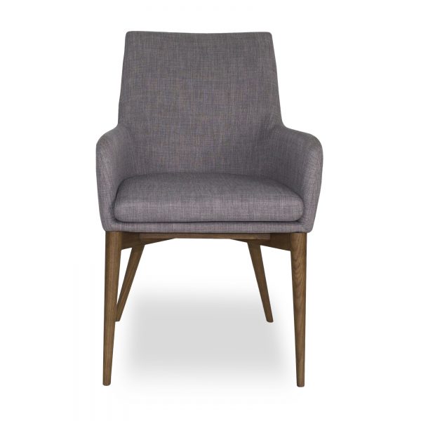 Vista Armchair in Light Grey Fabric, Front