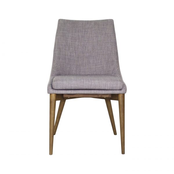 Vista Dining Chair in Light Grey Fabric, Front